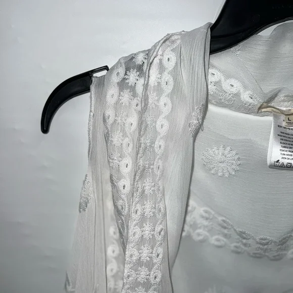 Indigo Soul Cardigan Women’s Large White Sleeveless 100% Polyester Open Front - Picture 5 of 13